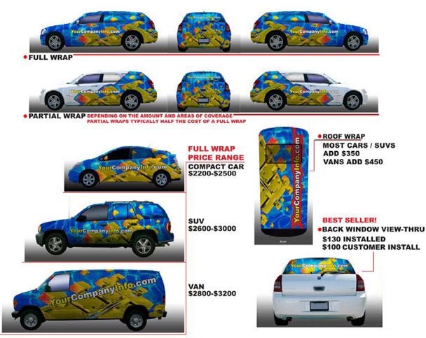 What is the cost of car wraps?